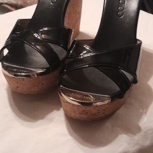 Jimmy Choo 6-1/2 or 36-1/2 BLK WEDGE HEELS